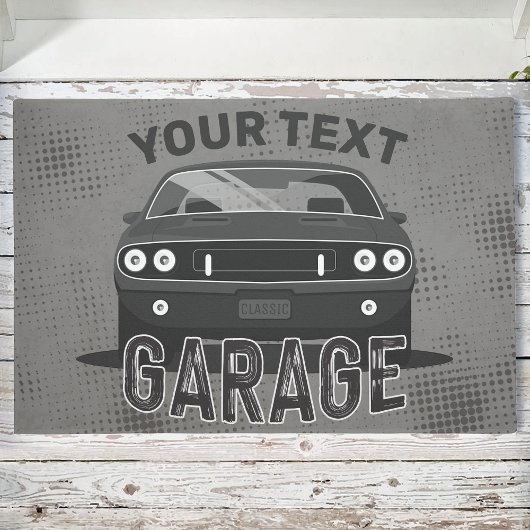 Aangepaste naam Klassieke muskus Auto Garage Retro Deurmat