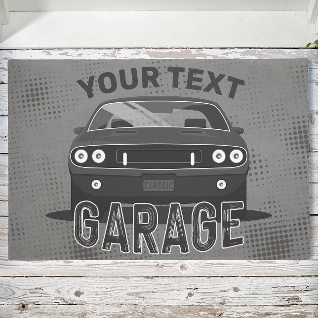 Aangepaste naam Klassieke muskus Auto Garage Retro Deurmat (Creator heeft geüpload)