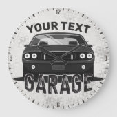 Aangepaste naam Klassieke muskus Auto Garage Retro Grote Klok (Voorkant)