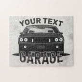 Aangepaste naam Klassieke muskus Auto Garage Retro Legpuzzel (Horizontaal)