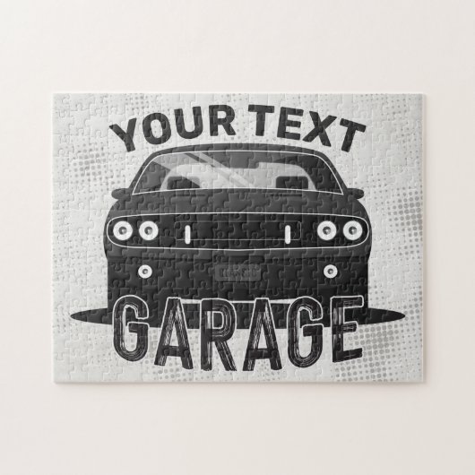 Aangepaste naam Klassieke muskus Auto Garage Retro Legpuzzel (Horizontaal)