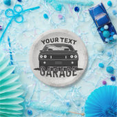 Aangepaste naam Klassieke muskus Auto Garage Retro Papieren Bordje (Feest)