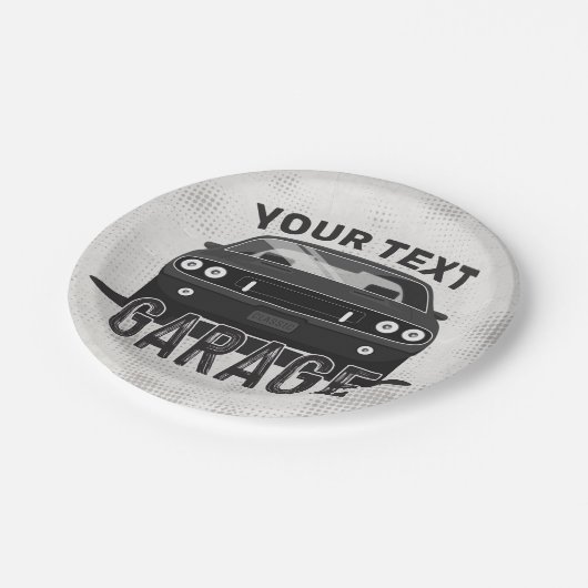 Aangepaste naam Klassieke muskus Auto Garage Retro Papieren Bordje (Gekanteld)