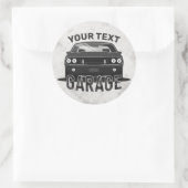 Aangepaste naam Klassieke muskus Auto Garage Retro Ronde Sticker (Tas)