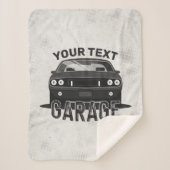 Aangepaste naam Klassieke muskus Auto Garage Retro Sherpa Deken (Voorkant)
