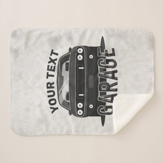 Aangepaste naam Klassieke muskus Auto Garage Retro Sherpa Deken (Voorkant (horizontaal))