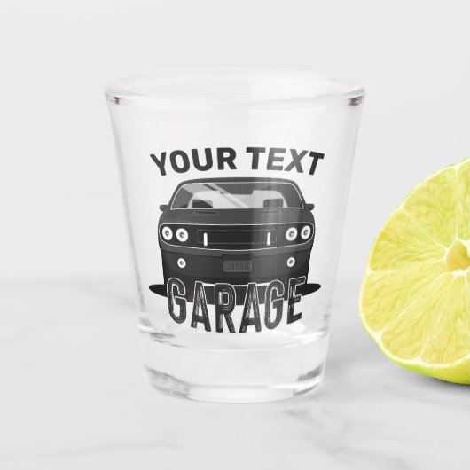 Aangepaste naam Klassieke muskus Auto Garage Retro Shot Glas (Voorkant)