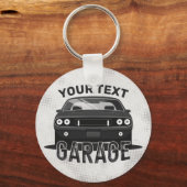 Aangepaste naam Klassieke muskus Auto Garage Retro Sleutelhanger (Voorkant)
