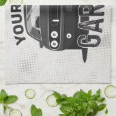 Aangepaste naam Klassieke muskus Auto Garage Retro Theedoek (Gevouwen)