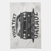 Aangepaste naam Klassieke muskus Auto Garage Retro Theedoek (Verticaal)