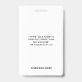 Aangepaste Naam Klassieke Muziek Wedstrijd EventBa Badge (Achterkant)