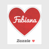 Aangepaste naam klassieke rode I Love You-hart Sticker (Vel)