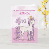 Aangepaste naam Kleindochter 4 en een halve verjaa Kaart (Gele Bloem)