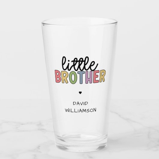 Aangepaste naam Kleine Brother Cute op maat Glas (Voorkant)
