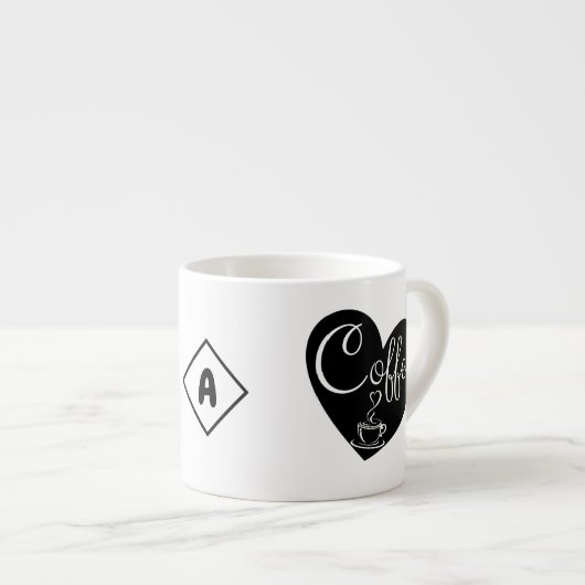 Aangepaste Naam Kleine Espresso Cup | Love Coffee  Kop (Voorkant rechts)