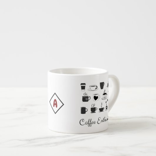 Aangepaste Naam Kleine Espresso Cup | Quote Coffee Espresso Kop (Voorkant rechts)