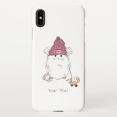 Aangepaste naam kleine hamster bevestigen iPhone hoesje (Achterkant)