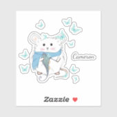 Aangepaste naam kleine hamster bevestigen sticker (Vel)