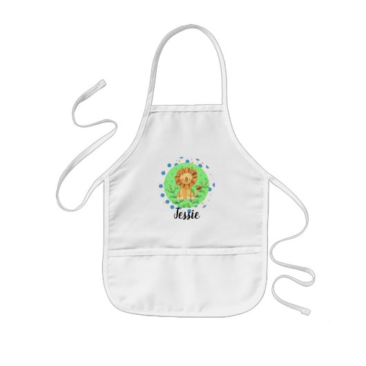 Aangepaste naam Kleine Lion Childrens Apron Kinder Schort (Voorkant)