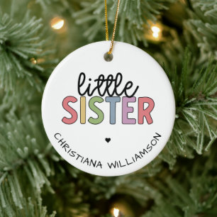 Aangepaste naam Kleine zuster Cute Speciaal Keramisch Ornament