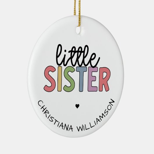 Aangepaste naam Kleine zuster Cute Speciaal Keramisch Ornament (Rechts)