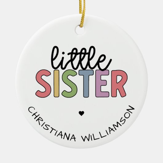 Aangepaste naam Kleine zuster Cute Speciaal Keramisch Ornament (Voorkant)