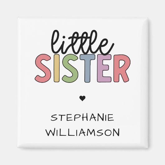 Aangepaste naam Kleine zuster Cute Speciaal Magneet (Voorkant)