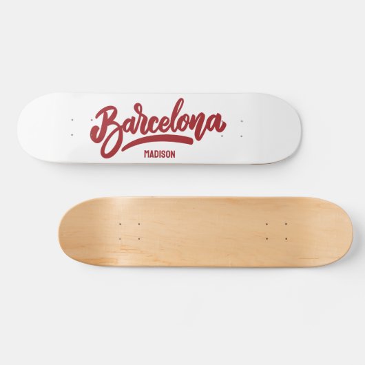 Aangepaste naam & kleur Barcelona Persoonlijk Skateboard (Horizontaal)