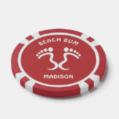 Aangepaste naam & kleur Beach Bum Poker Chips (Enkel)