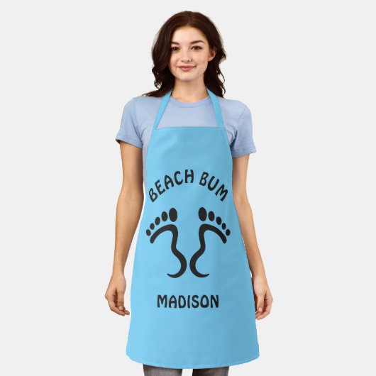 Aangepaste naam & kleur Beach Bum Schort (Gedragen)