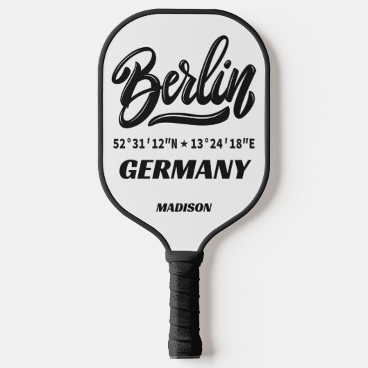 Aangepaste naam & kleur Berlijn Duitsland Coördina Pickleball Paddle (Voorkant)