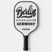 Aangepaste naam & kleur Berlijn Duitsland Coördina Pickleball Paddle (Achterkant)