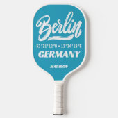Aangepaste naam & kleur Berlijn Duitsland Coördina Pickleball Paddle (Achterkant)