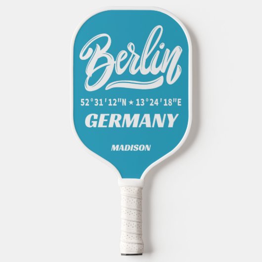 Aangepaste naam & kleur Berlijn Duitsland Coördina Pickleball Paddle (Voorkant)