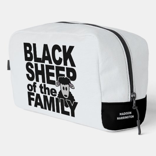 Aangepaste naam & kleur "Black Sheep" Toilettasje (Rechterhoek)