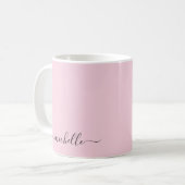 Aangepaste Naam Kleur Blush Roze Calligraphy Schri Koffiemok (Voorkant links)