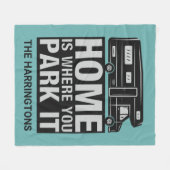 Aangepaste naam & kleur Camper Van Fleece Deken (Voorkant (Horizontaal))