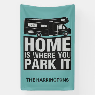 Aangepaste naam & kleur Camper Van Spandoek