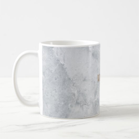 Aangepaste naam/kleur elegant witte marmer koffiemok (Links)