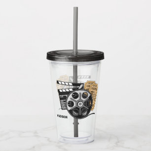 Aangepaste naam & kleur film acryl drinkbeker