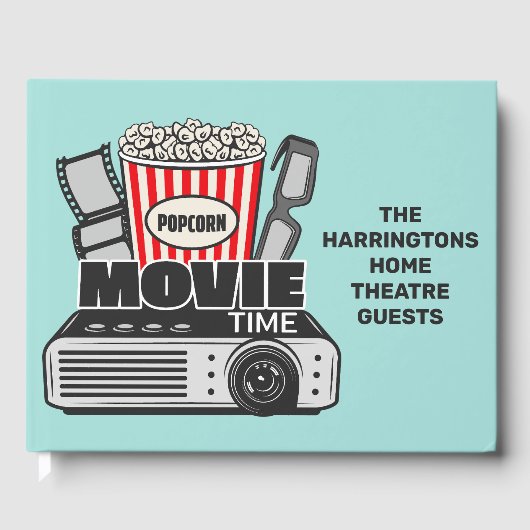 Aangepaste naam & kleur film gastenboek (Voorkant)