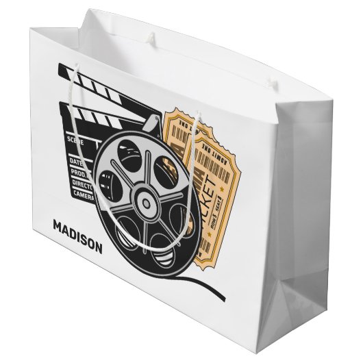 Aangepaste naam & kleur film groot cadeauzakje (Achterkant Gekanteld)
