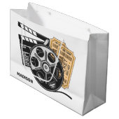 Aangepaste naam & kleur film groot cadeauzakje (Voorkant Gekanteld)