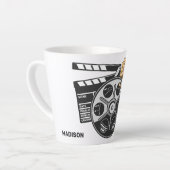 Aangepaste naam & kleur film latte mok (Linkerhoek)