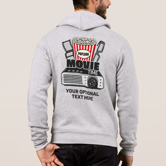 Aangepaste naam & Kleur Filmtijd Hoodie (Achterkant)