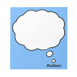 Aangepaste naam & kleur Gedachtebel Notitieblok