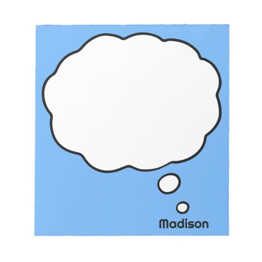 Aangepaste naam & kleur Gedachtebel Notitieblok (Voorkant)