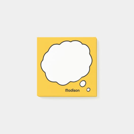 Aangepaste naam & kleur Gedachtebel Post-it® Notes (Voorkant)