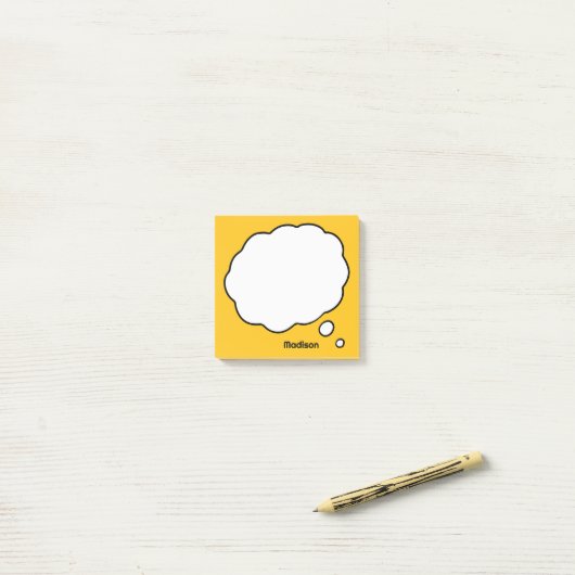 Aangepaste naam & kleur Gedachtebel Post-it® Notes (Op bureau)
