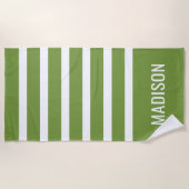 Aangepaste naam & kleur gestreepte strandlaken (Voorkant)